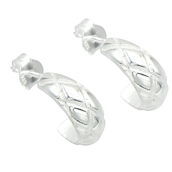 Stříbrné půlkruhy vzorované průměr 13mm