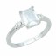 Stříbrný prsten s obdélníkovým broušeným zirkonem