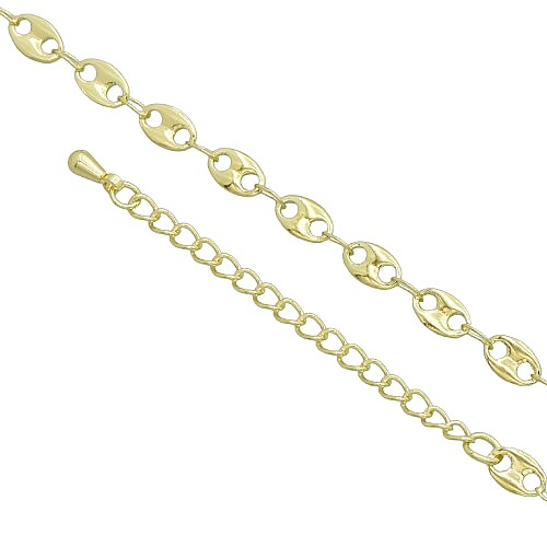 Pozlacený řetízek na nohu z chirurgické oceli 4mm