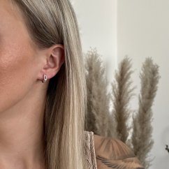 Stříbrné kruhy rhodiované 4mm se zirkony