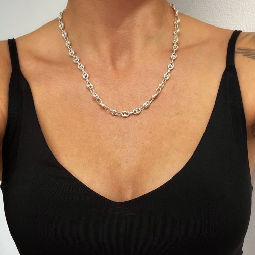 Stříbrný řetízek model kávové zrno