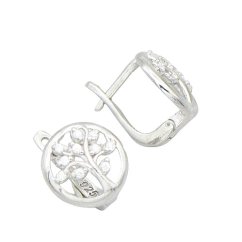 Stříbrné náušnice strom života 13mm rhodiované