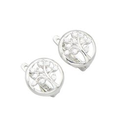 Stříbrné náušnice strom života 13mm rhodiované