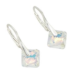 Strieborné náušnice Swarovski 8mm crystal AB