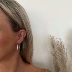 Stříbrné rhodiované náušnice kruhy šířka 3mm průměr 40mm