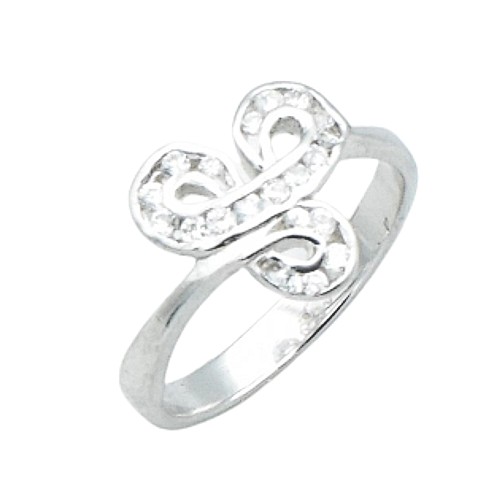 Prsten s kamínky stříbro 925/1000 rhodiované - Velikost prstenu: 50