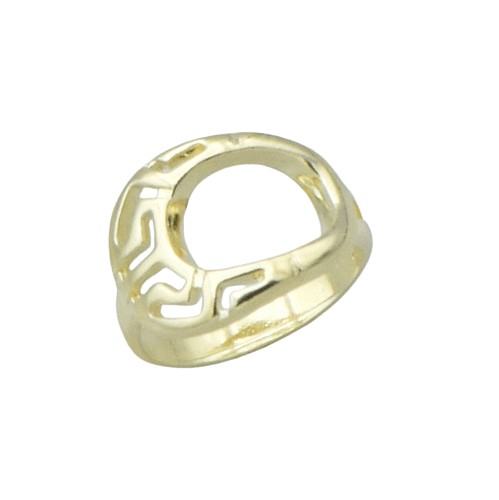 Prsten 15mm stříbro 925/1000 pozlacené - Velikost prstenu: 53