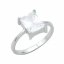 Stříbrný prsten s velkým zirkonem  10mm * 7mm - Velikost prstenu: 55