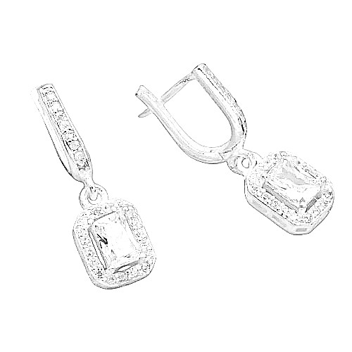 Náušnice stříbrné s kamínkama a zirkonem stříbro 925/1000