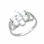 Strieborný prsteň kvetina s bielymi kamienkami - Velikost prstenu: 57