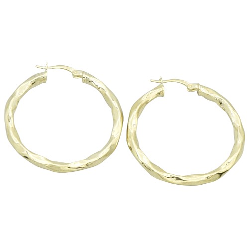 Strieborné náušnice kruhy 37mm pozlátené