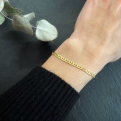 Stříbrný náramek vzor Marine 3mm pozlacený