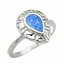 Rhodiovaný prsten vzorovaný s modrým opálem stříbro 925/1000
