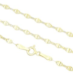 Stříbrný řetízek pozlacený vzor Marine 3mm délka 60cm