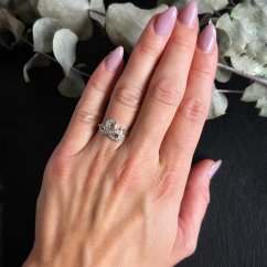 Prsten s kamínky stříbro 925/1000 rhodiované