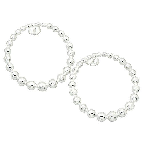 Stříbrné náušnice kulaté 32mm na puzetu