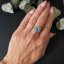 Rhodiovaný prsten vzorovaný s modrým opálem stříbro 925/1000