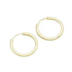 Strieborné náušnice kruhy pozlátené 14mm