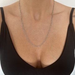 Stříbrný řetízek rhodiovaný dámský 4mm