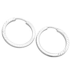 Stříbrné vzorované náušnice kruhy 21mm, šířka 2mm