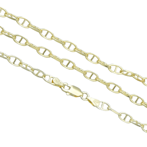 Stříbrný řetízek pozlacený vzor Marine 4mm