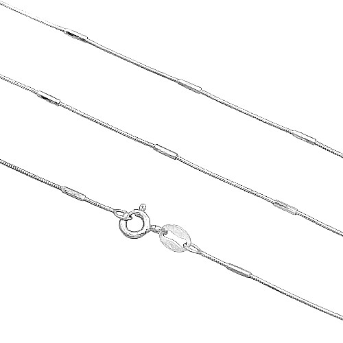 Stříbrný rhodiovaný řetízek dámský lanko zdobené 1mm