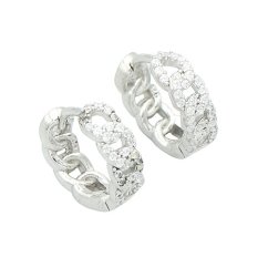 Náušnice kroužky 12mm s kamínky stříbro 925/1000 rhodiované