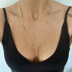 Stříbrný pozlacený řetízek  vzorovaný 4mm délka 60cm