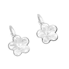 Stříbrné náušnice Swarovski kytičky bílé 10mm