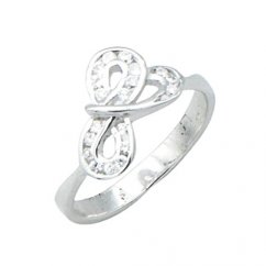 Prsten s kamínky stříbro 925/1000 rhodiované