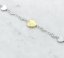 Srdíčkový náramek z chirurgické oceli a zlatého nemagnetického hematitu - Délka náramku: 21 cm