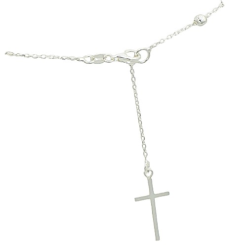 Stříbrný náramek s křížkem a madonkou