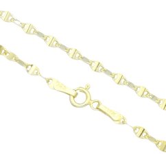 Stříbrný náramek vzor Marine 3mm pozlacený