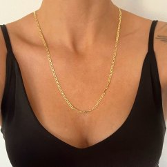 Stříbrný řetízek vzor Marine 3mm pozlacený 60cm