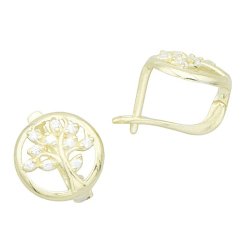 Stříbrné náušnice strom života 13mm pozlacené