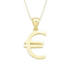 Strieborný prívesok pozlátený symbol euro