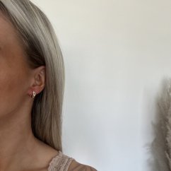 Stříbrné kruhy pozlacené 18k zlatem 4mm se zirkony