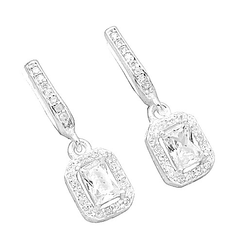 Náušnice stříbrné s kamínkama a zirkonem stříbro 925/1000