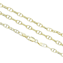 Stříbrný řetízek pozlacený vzor Marine 4mm