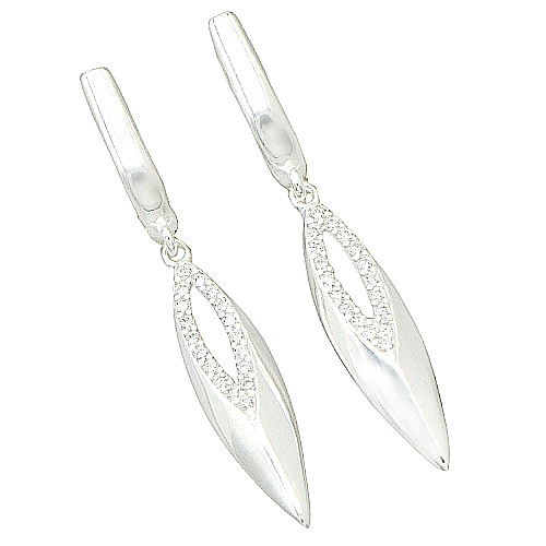 Visací stříbrné náušnice se zirkony