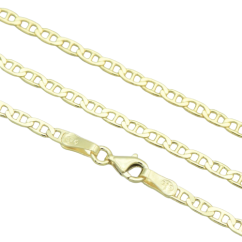Stříbrný řetízek vzor Marine 3mm pozlacený 60cm