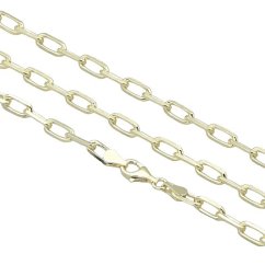 Stříbrný řetízek velké oka 10mm*5mm pozlacený