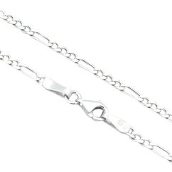 Stříbrný náramek figaro 3mm rhodiovaný