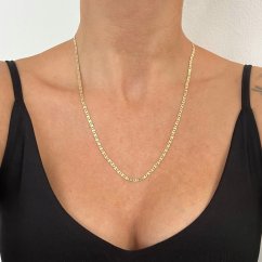 Stříbrný hladký řetízek Valentino 3mm pozlacený 60cm