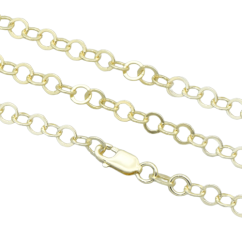 Stříbrný řetízek pozlacený 24k 4mm vhodný i na nohu