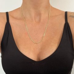 Stříbrný řetízek vzor Marine 3mm pozlacený 55cm