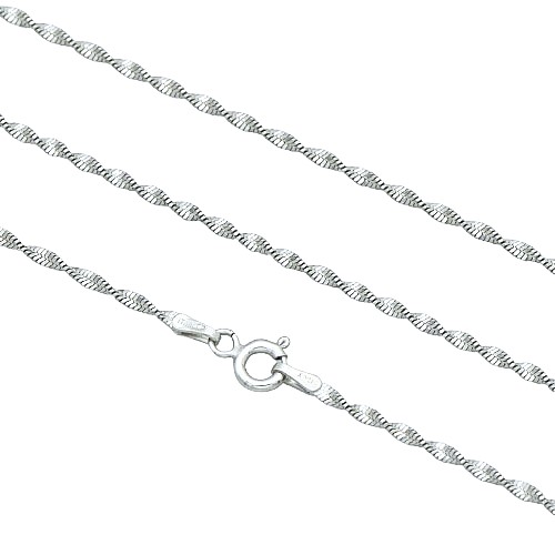 Stříbrný rhodiovaný řetízek kroucený 2mm délka 50cm