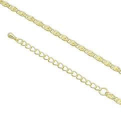 Řetízek pozlacený na nohu z chirurgické oceli vzor Snail 3mm